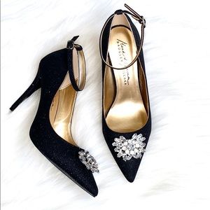 BRADLEY MISCHKA- Black Sparkle & Rhinestoned Heels